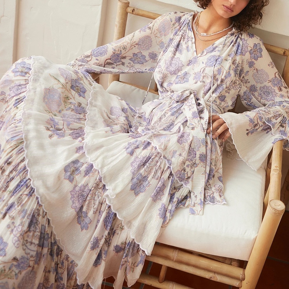 Hemant & Nandita Dija Long Tie Up Dress Size Small